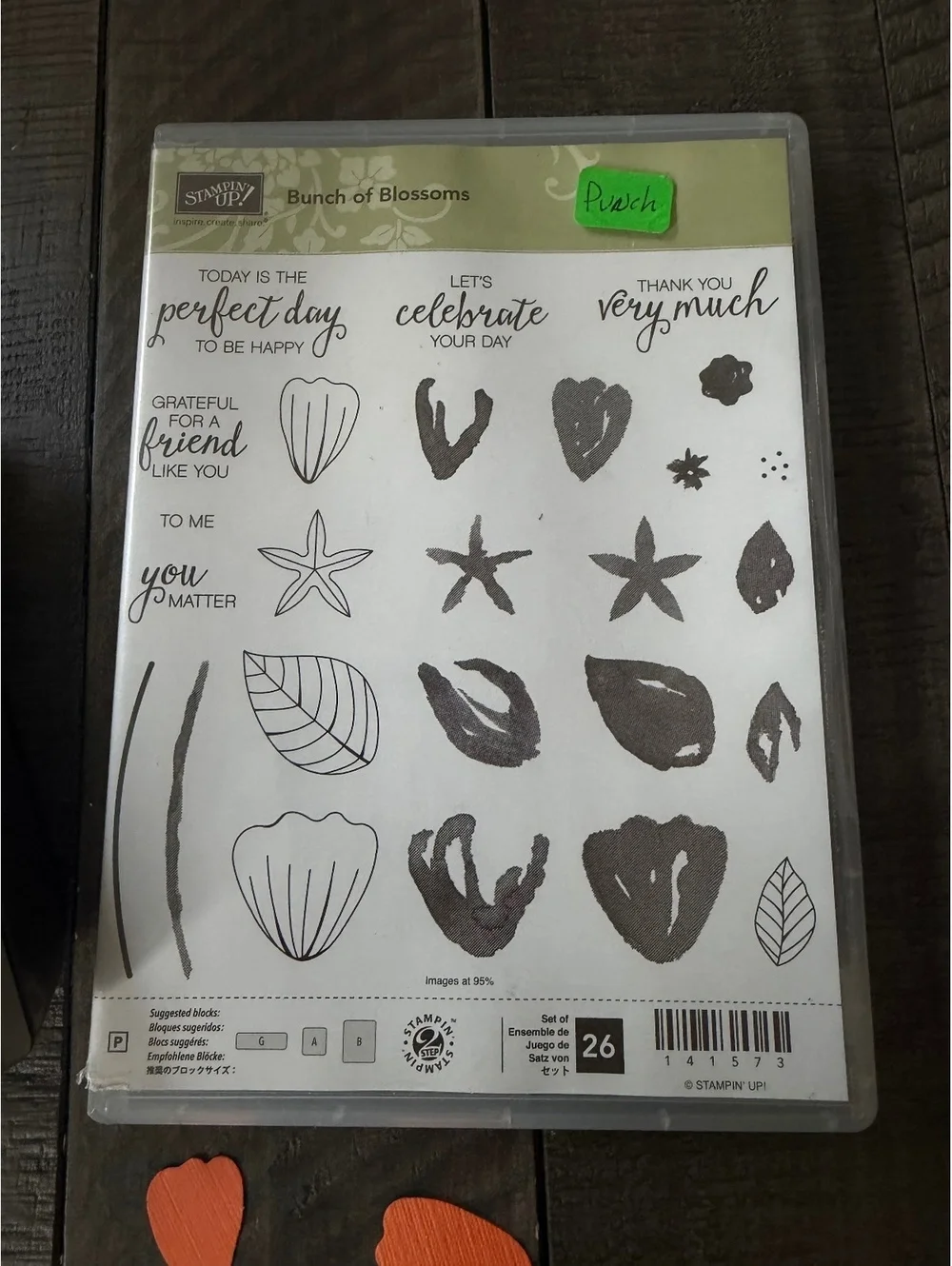 Stampin’ Up Bunch of Blossoms stamp set with Blossom Builder shape punch